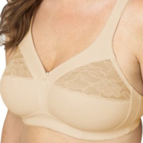PLUSFORM 100% COTTON COMFORT BRA FULL COVERAGE WIRE FREE STYLE 16041/ 38B Beige - Picture 2 of 10